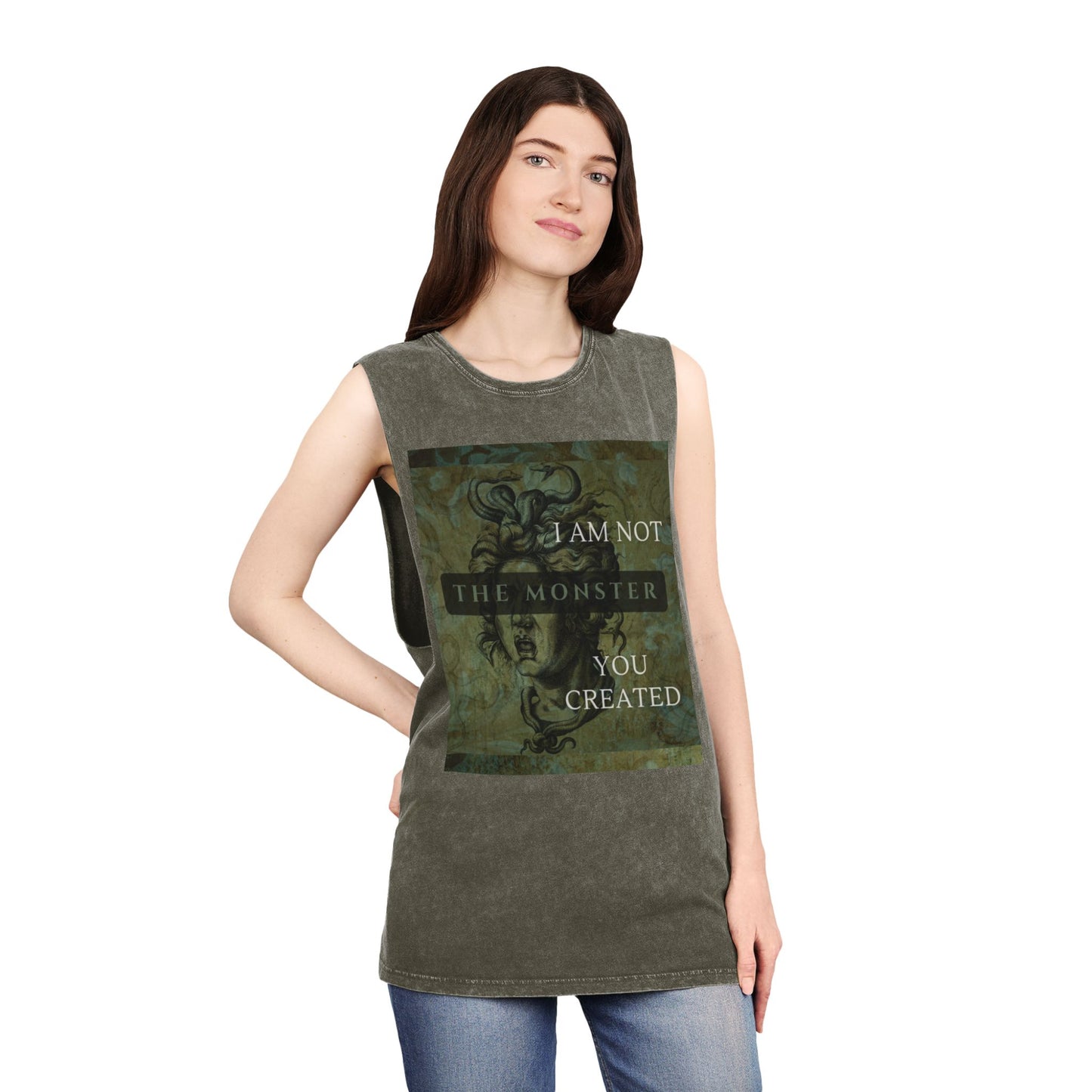 Unisex Stonewash Gorgon Tank Top