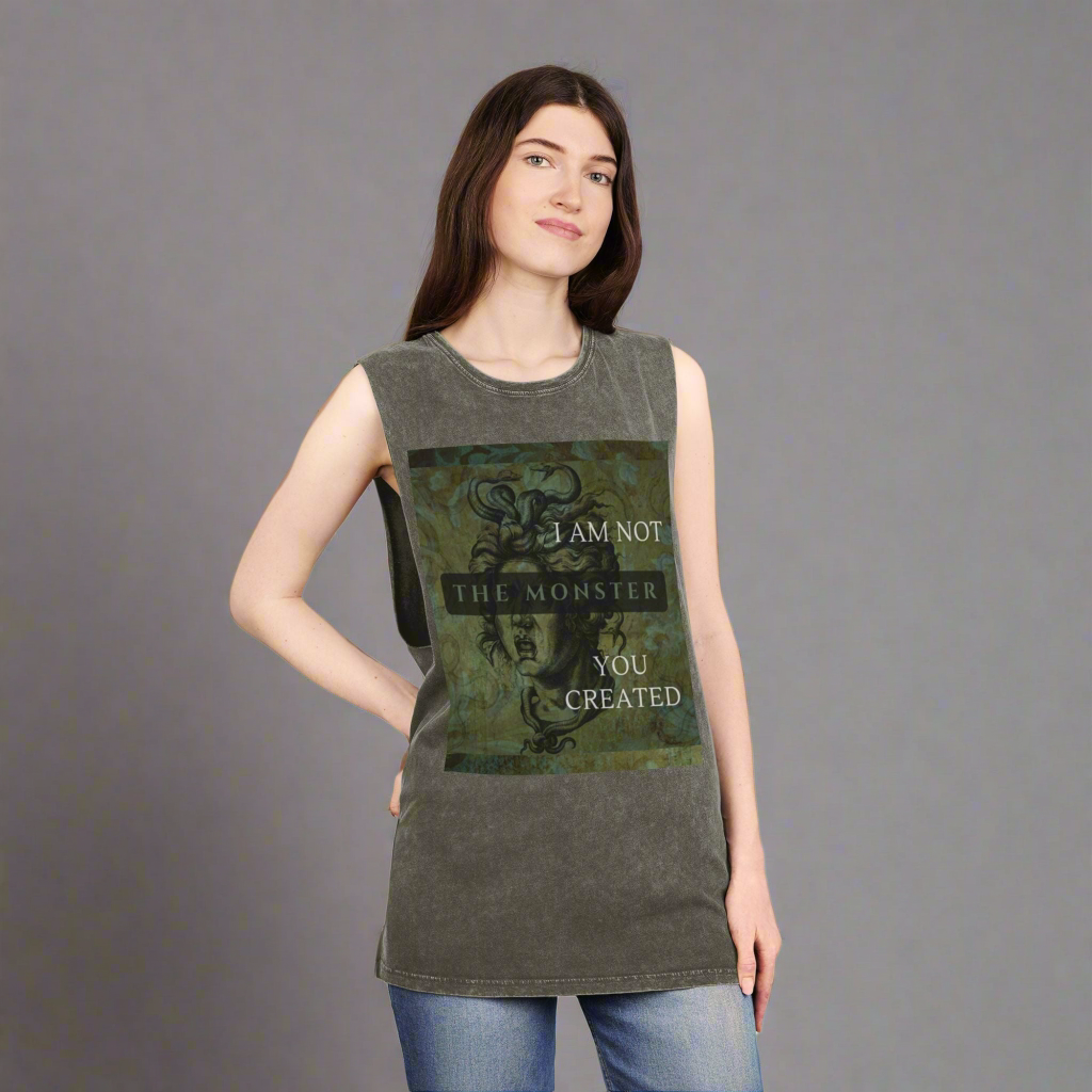 Unisex Stonewash Gorgon Tank Top