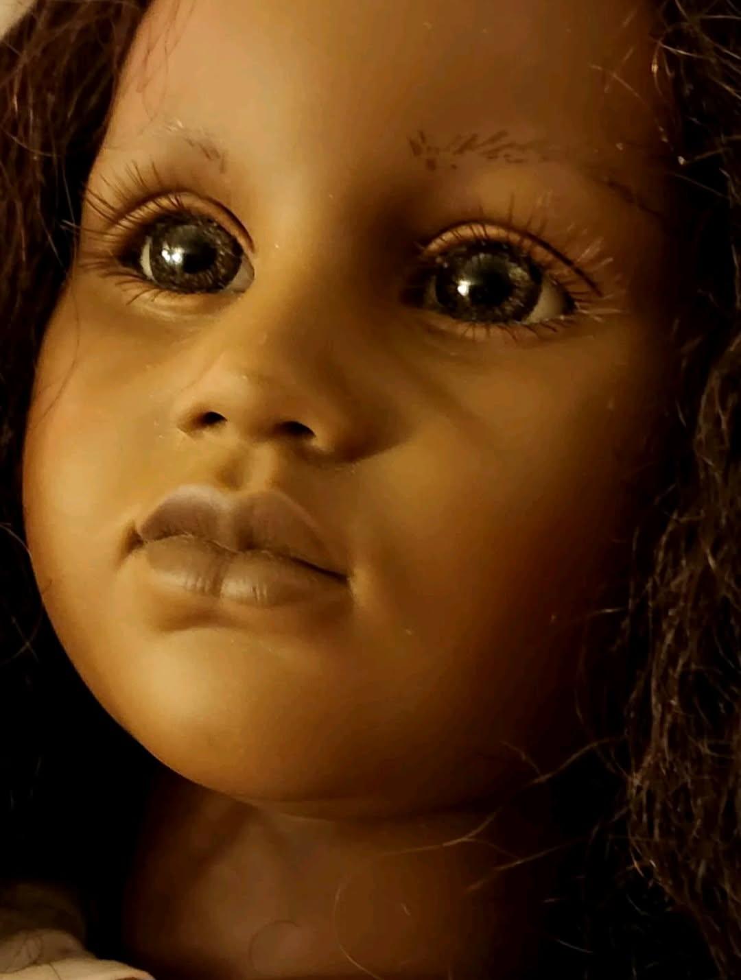 Voo Doo type Annette Himstedt 3809 Barefoot Children Fatou 26” Puppen Kinder Girl Doll COA