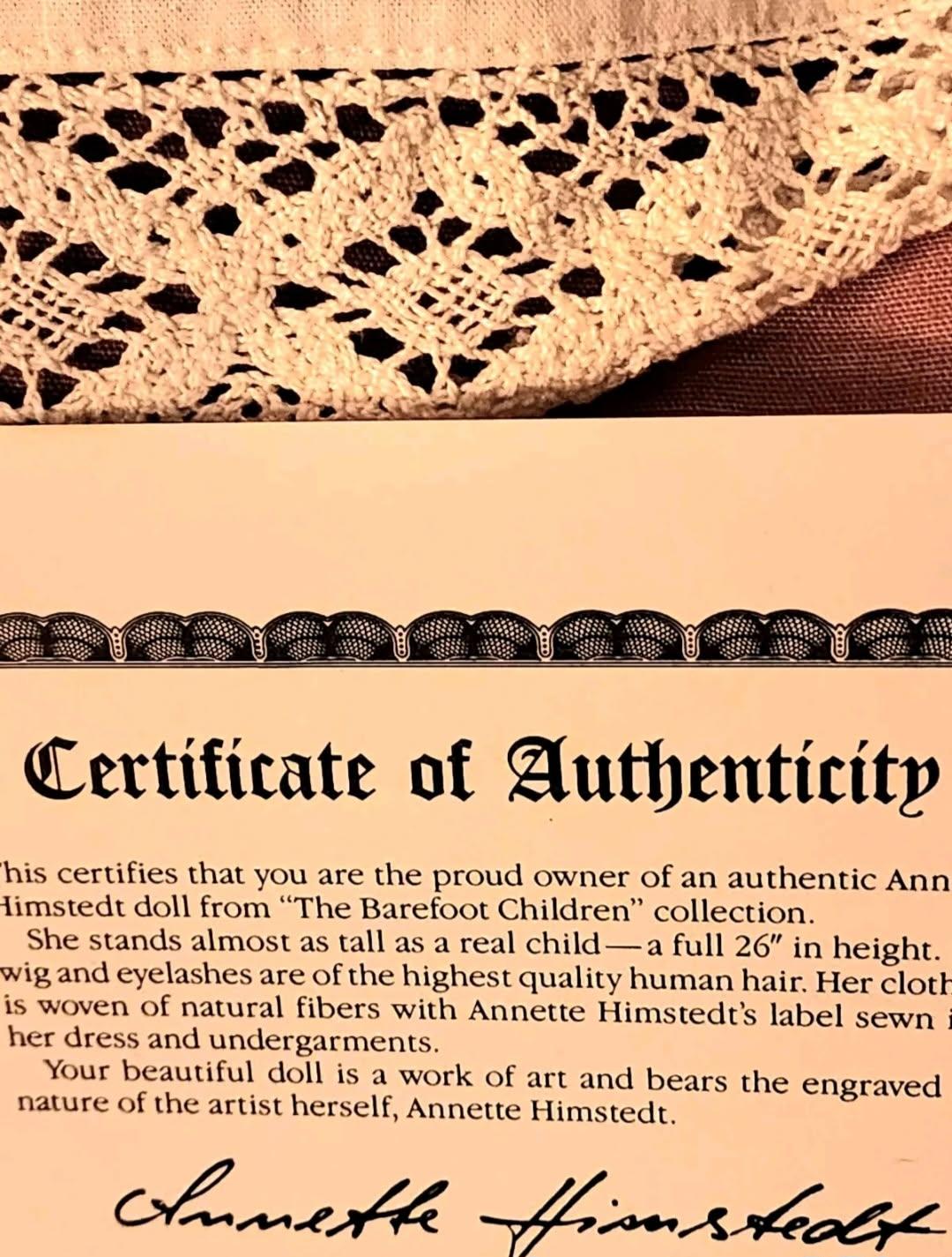 Voo Doo type Annette Himstedt 3809 Barefoot Children Fatou 26” Puppen Kinder Girl Doll COA